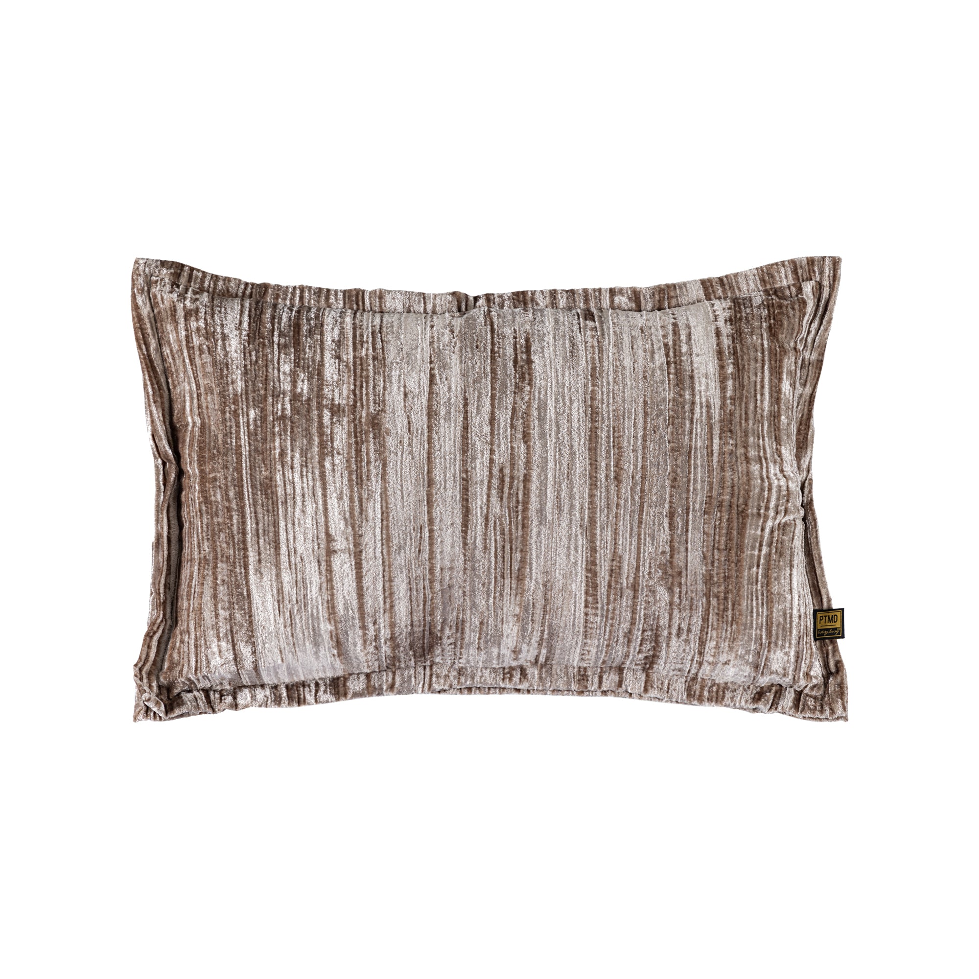 Senny Beige Velvet Cushion Ruffle Rim Rectangle (set of 2)